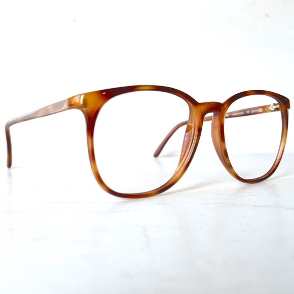 Vintage Eyeglasses LOGO Paris 70s Caramel Latte Eyeglass France NOS - Picture 7 of 14